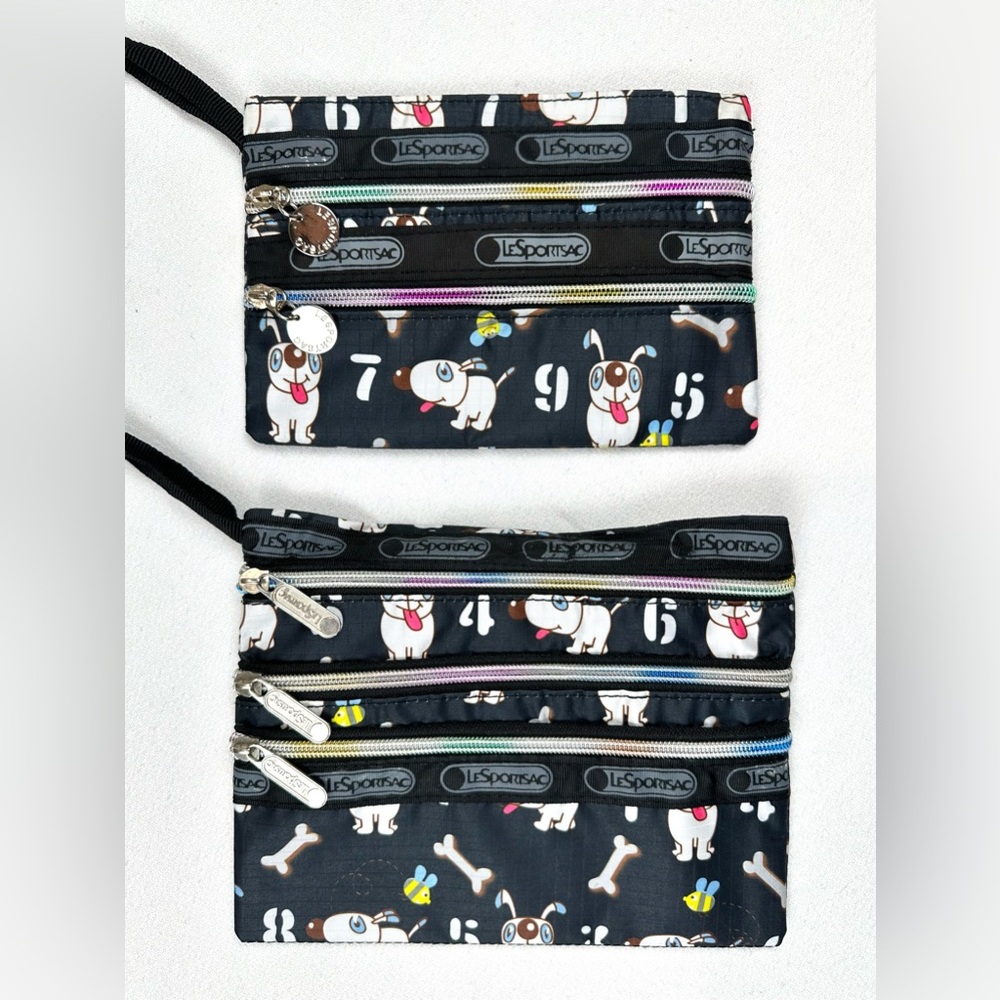 Le Sport Sac Tokidoki Dog Print Cosmetic 2 & 3 Zipper Pouch Set